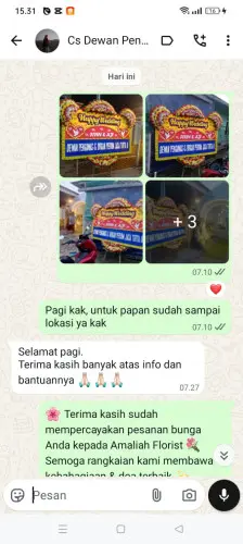 Testimonial Papan Bunga Pernikahan lubuklinggau
