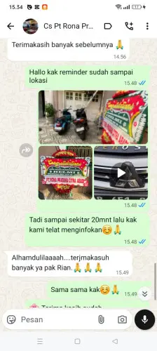 Testimonial Papan Bunga lubuklinggau